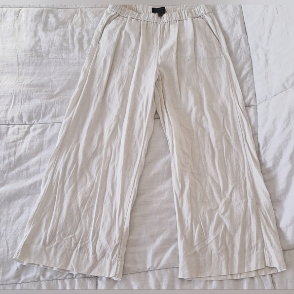 Banana Republic High-waist, Wide Leg Cropped Pant, Linen, White, XS - Picture 4 of 5